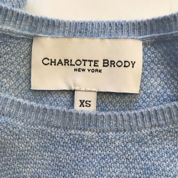 Charlotte Brody Coco Sweater Womens XS Blue Crew Neck Wool Cashmere Pullover - Picture 5 of 10